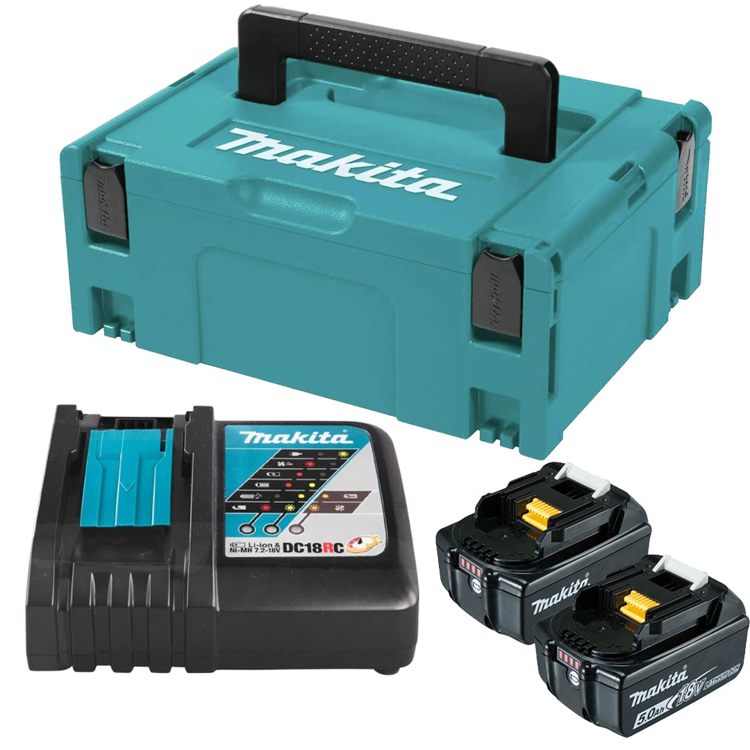 Makita 18 V Quick-Charge Battery System – Lightweight Design + Carry Case