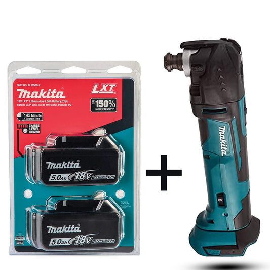 Makita 18 V DTM51Z Multi-Tool Combo – 2×5.0 Ah Li-Ion Batteries & Blue Finish